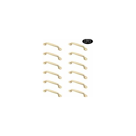 Tiradores dorados para muebles, juego de 12 tiradores para armarios y cajones de cocina y dormitorio, con tornillos de montaje - Crezuo