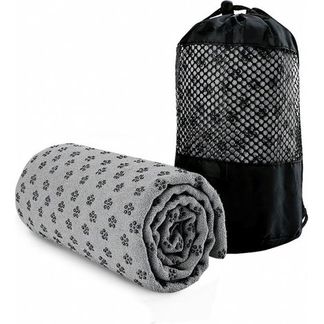 Serviette de yoga gris 183 x 63 cm modèle 6 (1/5)