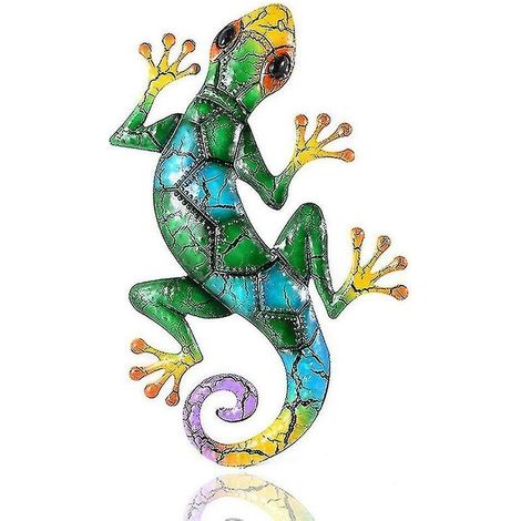 Statues de jardin en métal Gecko, ornements d'extérieur en fer pour maison et jardin-1 (1/5)