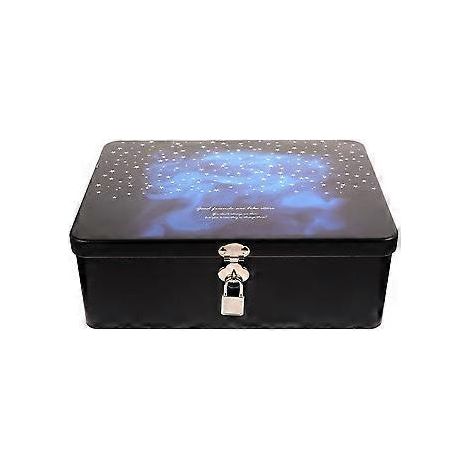 Dekorative Aufbewahrungsbox aus Weißblech, abschließbar, für Schmuck und Schreibtisch. (1/2)