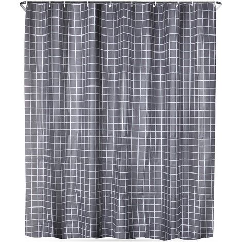 Cortina de ducha con ganchos, impermeable, 180x180 cm (1/5)