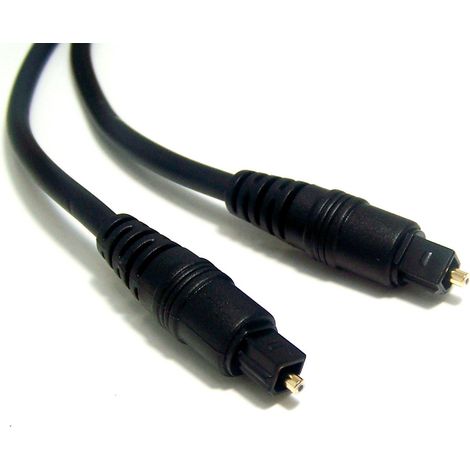 Cable Audio de fibra óptica digital Toslink 2metros Negro Macho/Macho (1/2)