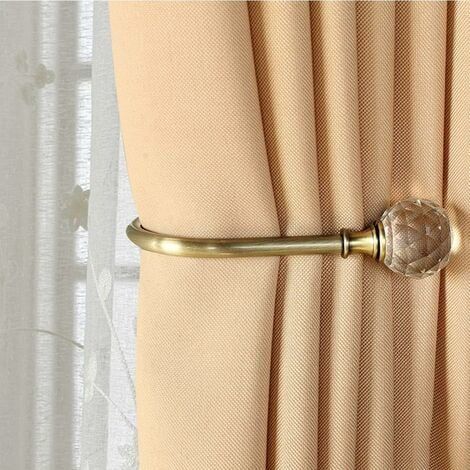 Embrasses de rideaux Crochets muraux en U en métal Embrasses pour rideaux, Embrasses en métal -4pcs (Bronze) (1/5)