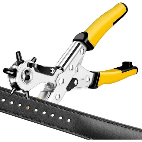 Outil De Poinçonnage Manuel Pour Ceinture Outil Perforateur Ergonomique 6 Multiples Tailles De Perforation Poinçon cuir pour ceintures, bracelets de montre, colliers pour (1/5)