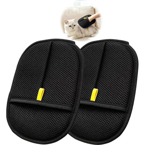 2 Pièces Gant Poil Chat, Gant de Toilettage Chien Chat Réutilisable (1/5)