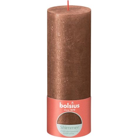 Bougie pilier rustique Bolsius 19x6,8 cm Cuivre scintillant
