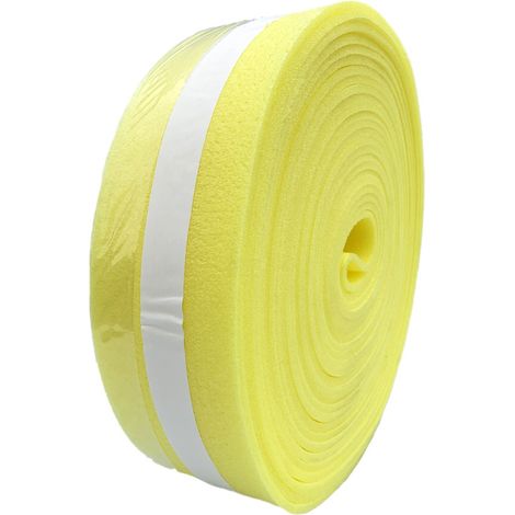 Bande résiliente périphérique isolante autocollante 25 mètres – Mousse polyéthylène à cellules fermées – Réduction des pertes de chaleur – Bavette d'étanchéité – Hydroland (1/2)