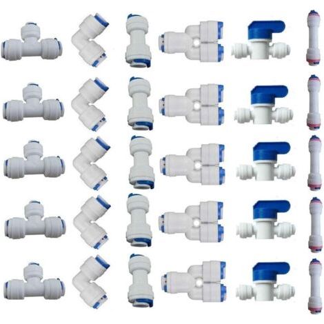 Bardusch-Raccords rapides pour tuyaux d'eau, compatibles avec les purificateurs d'eau par osmose inverse, 30 pièces par paquet. (1/4)