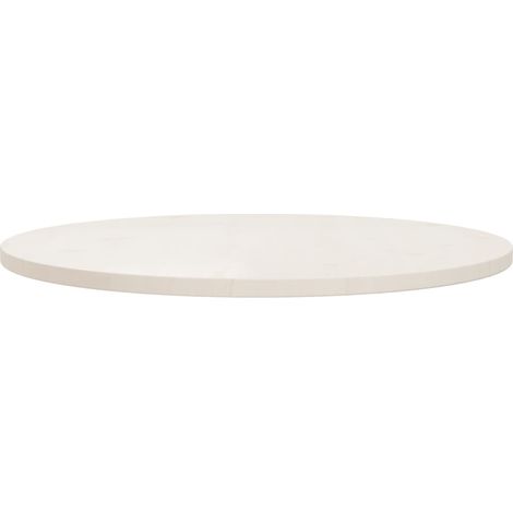 Bonnevie – Plateau de table rond blanc Ø80 cm – Bois de pin massif – Épaisseur 2,5 cm – Pour tables à manger et basses - OIB2042E (1/4)
