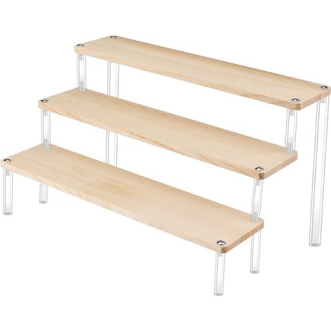 CCYKXA 3 Tier Wooden Cupcake Stand Perfume Stand, Stair Steps Display Stand, Cake Stand Riser Decorative for Display (1/3)