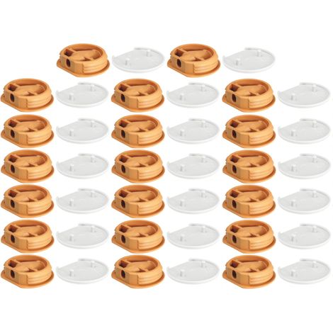 Cyclingcolors – Lot de 20 ferrures d'assemblage beige – Plastique avec capuchon blanc – Pour constructions légères caravane, bateau, camping-car