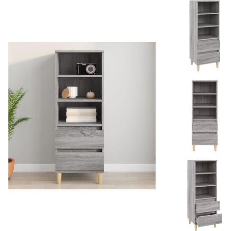 Buffet haut Sonoma gris 40x36x110 cm Bois d'ingénierie - Buffet - Armoire - Meuble De Rangement - Meuble TV - Salon (1/5)