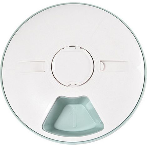 Distributeur automatique de croquettes Donut pour 6 repas avec minuterie programmable, écran LCD, pour chats et chiens, avec rappel musical et contrôle des portions. (1/5)