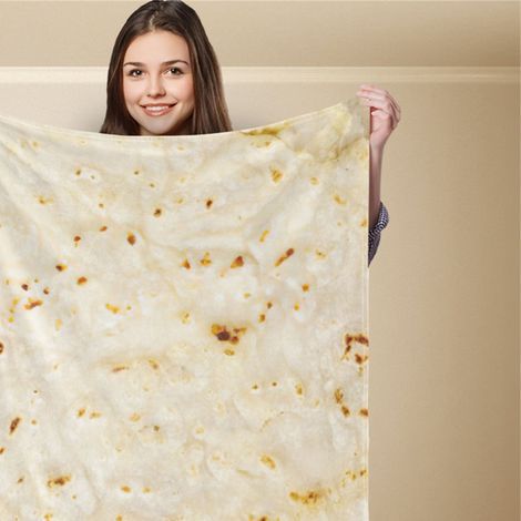 Witzige, quadratische Decke in Burrito-Form, originelles Geschenk für Zuhause, Sofa, Büro, Hotel oder Reisen, 120 x 150 cm / 47,24 x 59,06 Zoll (1/5)