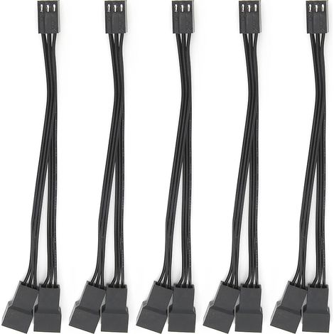 Câble séparateur ventilateur 5 pièces, convertisseur 1 vers 2, rallonge d'alimentation 3 broches (1/5)