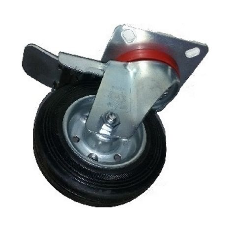 ruota industriale girevole art. 103 avo c/freno 100x30 mm - portata 70 kg