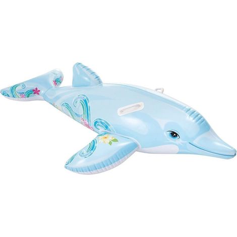 TRADE SHOP - Cavalcabile Forma Delfino Gonfiabile Piscina Mare 175 X 66 Cm Con Maniglie 58535 - (1/5)