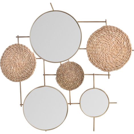 DKD Home Decor Miroir Naturel Marron Cuivre 72x74 cm (1/3)