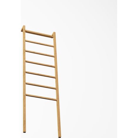 Scala portasciugamani in bambù naturale con 7 pioli, design minimalista per bagno e soggiorno (1/5)