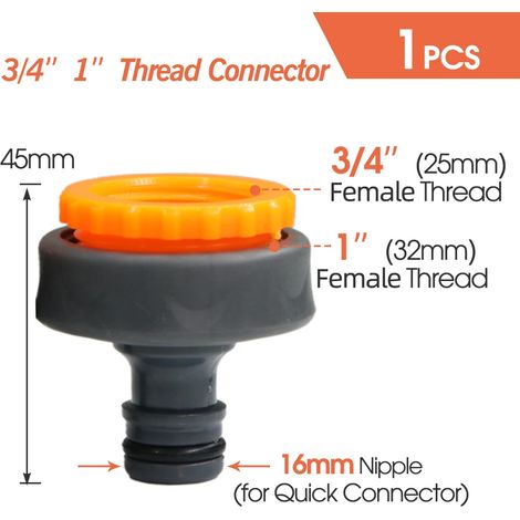 (B-1PCS) Raccord rapide pour tuyau d'arrosage 1/2 3/4 pouce, raccord d'arrêt d'eau pour lavage de voiture, joints de réparation de tubes d'irrigation 20/16 mm (1/5)