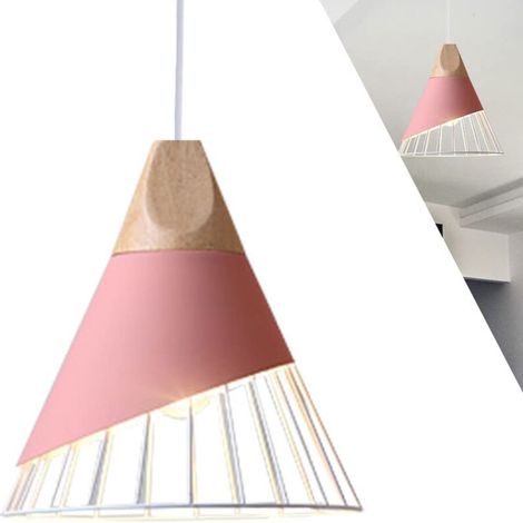 Suspension Moderne Industrielle Bois Suspension Luminaire Abat-Jour En Métal Plafonnier E27 Lustre Simple cage Créatif Réglable Pendante Fer Pour Salon Chambre Salle À Manger Cuisine Salon