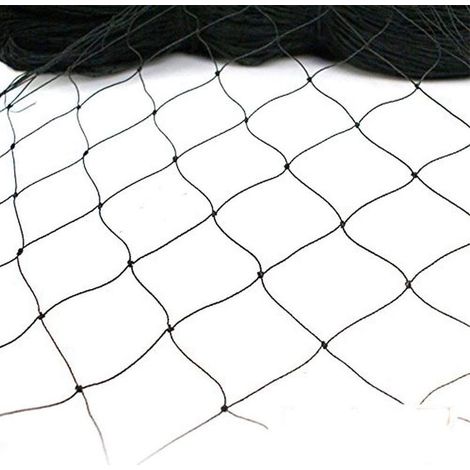 Filet anti-oiseaux, filet de jardin, filet anti-oiseaux, filet pour volière, 15 x 7,5 m, nylon noir, sans nœuds, maille 2,5 x 2,5 cm, fournitures de jardinage