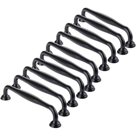 10 Stück schwarzer Möbelgriff – schwarzer Küchenmöbelgriff, Schlafzimmer-Schubladen-Türgriffe, Achsabstand 96 mm, Griffe für Kleiderschränke (1/5)
