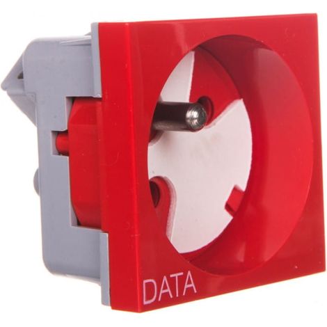 Enchufe individual 250 V CA 16 A con llave, rojo, 45 x 45 mm, QP 45X45 DBB