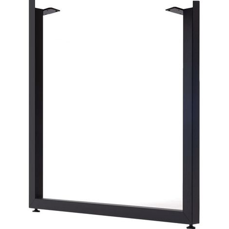 Pata de acero para mesas en acabado Negro Texturizado medidas 80x73 (ancho x alto) modelo Uley