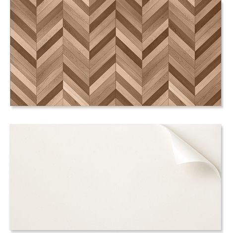 Baldosas de vinilo autoadhesivas - Decoraci贸n de paredes para oficinas - Dise帽o de madera en espiga 10x40x20 cm
