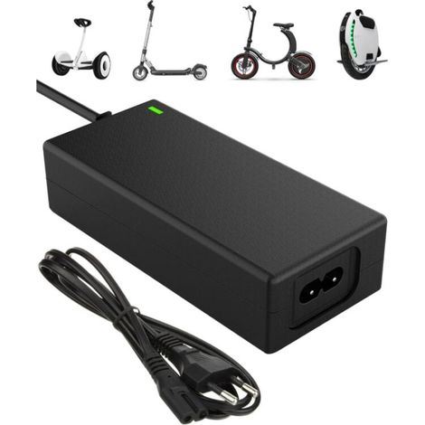 Chargeur de batterie pour trottinette électrique, 42 V 2 A, pour batterie 36 V, compatible avec hoverboard, trottinette électrique, drift board, Xiaomi M365/Pro 2
