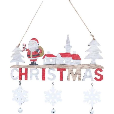 Hängende Weihnachtsdekoration aus Holz, die einen Weihnachtsmann darstellt, für den Innen- und Außenbereich.Festliche Dekoration für Zuhause, Zimmer, Fenster und Decke. (1/5)