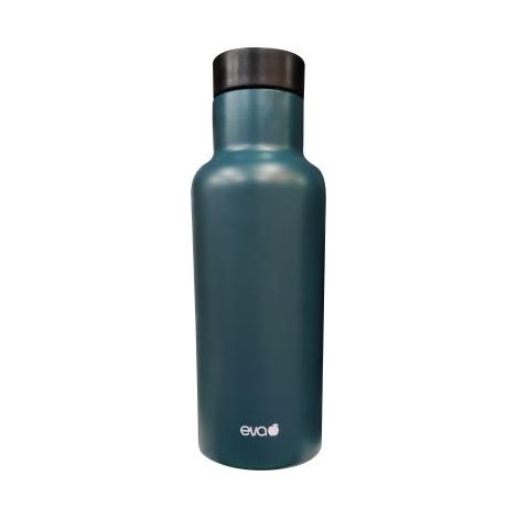 Borraccia in acciaio colorata 450 ml tappo automatico petrolio