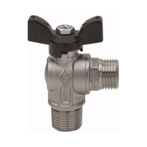 VALVOLA A SFERA A SQUADRA FIL. M ATT. M PER TUBO FLESSIBILE UNI 9891 1/2" x 1/2"  DN 15  PN 30 RB