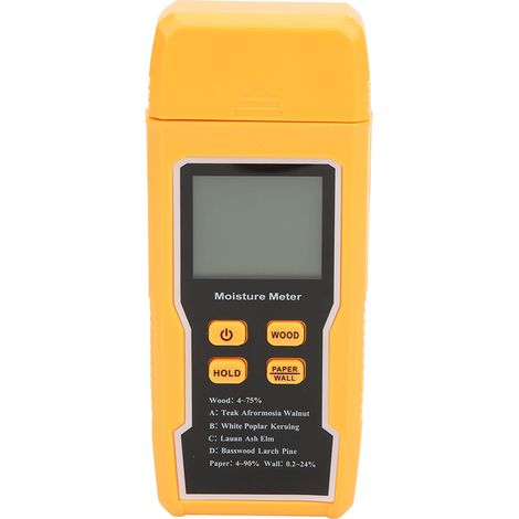 Humidimètre pour bois, testeur d'humidité à pointe, grand écran LCD rétroéclairé pour bûches, papier, murs, 4 broches (1/5)