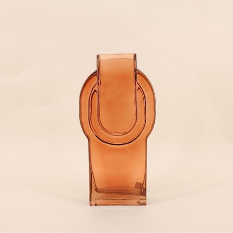 Vase verre vintage géométrique, H34cm