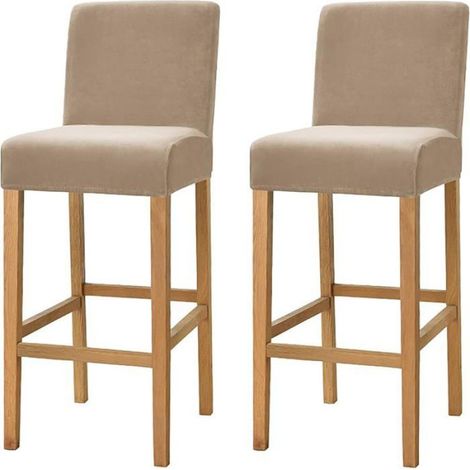 Lot de 2 housses tabouret bar très extensibles en velours pour comptoir pub salle à manger café bar housse siège 2 HOUSSE DE CHAISE (1/5)