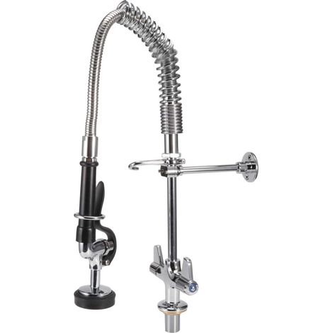 Ensemble de robinet d'eau à filetage G / 2, ensemble de robinet d'évier à installation verticale à Rotation de 360 degrés en laiton à tirette pour restaurants de bar de cuisine(EQ780A ) (1/5)