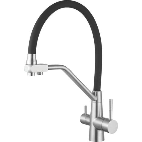 Robinet mitigeur 3 voies inox avec douchette 360° Urbino - Eau filtrée (1/5)