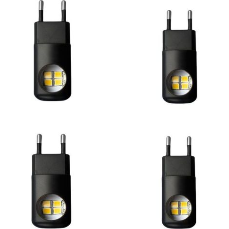 Veilleuse À Brancher Sur Prise Lampe Murale D'Intérieur Luminaire de Cuisine avec Capteur Automatique du Crépuscule à l'Aube Pour La Salle De Bain, Le Couloir, Le Salon, La Cuisine Et, 4 pcs (1/5)