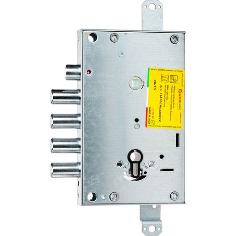 SERRATURA DA APPLICARE TRIPLICE PER PORTE BLINDATE '165' interasse pistoni 37 mm - E64 SX - SECUREMME