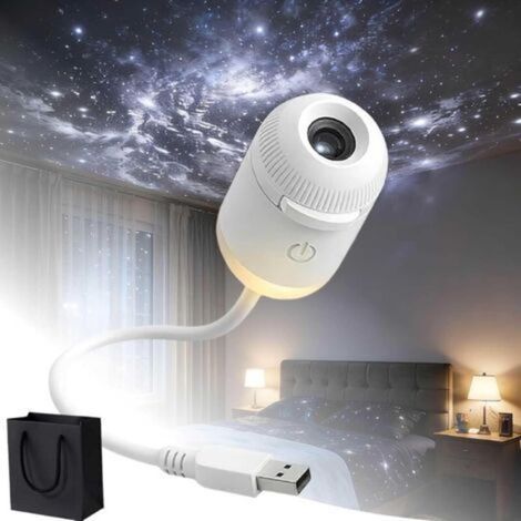 2-In-1 Galaxy Projector Night Light. Usb Starry Sky Projector. 360° Adjustable Star Projectors Lamp with 3/6/12 Projection Films. Led Rotating Mood Light for Bedroom Hallway Ceiling Decor (3Films) (1/5)