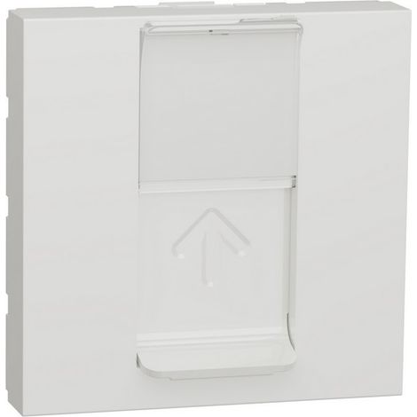 Carátula RJ45 ancha blanco polar compatible Keystone NU946018 de Schneider