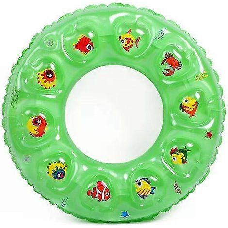 Bouée gonflable double renforcée pour enfants, cristaux, hauteur taille, verte. (1/2)