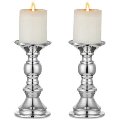 BUNTHAUS 2 bougeoirs piliers en argent de table-Ensoleillé (1/3)
