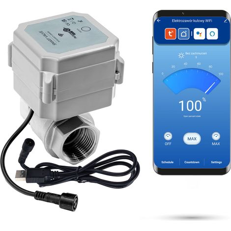 Válvula solenoide de bola WiFi Tuya de ¾ de pulgada DN20 de acero inoxidable SS304 (1/5)