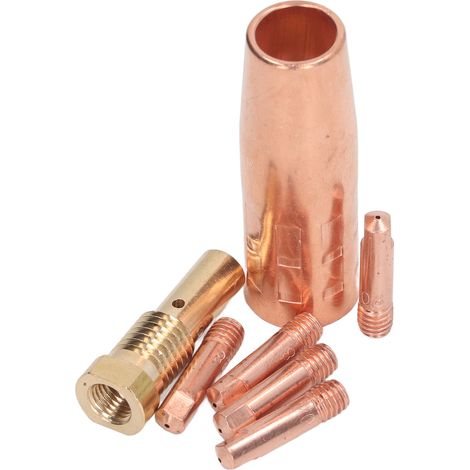 MIG-Schweißpistolen-Zubehörset mit Fülldraht-Düsen (0,8 mm, 0,031 Zoll) aus Messing für Century FC90/80GL (1/5)
