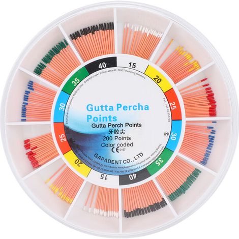 200 points gutta-percha dentaire par boîte pour obturation canalaire endodontique (1/5)