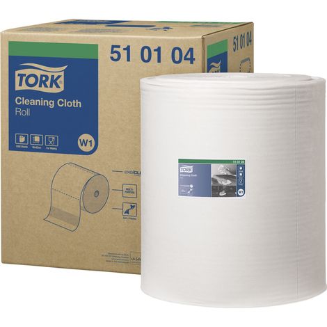 Tork 510104 paño blanco de una sola capa 1000 hojas (1/2)