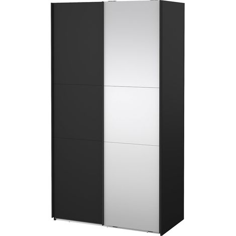 Como Schiebetürenschrank 2 Türen 120x220cm matt schwarz. (1/5)